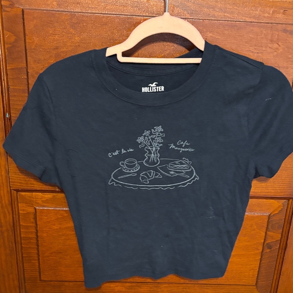 Hollister Navy Blue Graphic T-Shirt